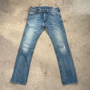 Diesel Blue Slim Jeans with Natural Distressing